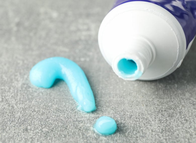 toothpaste making a question mark