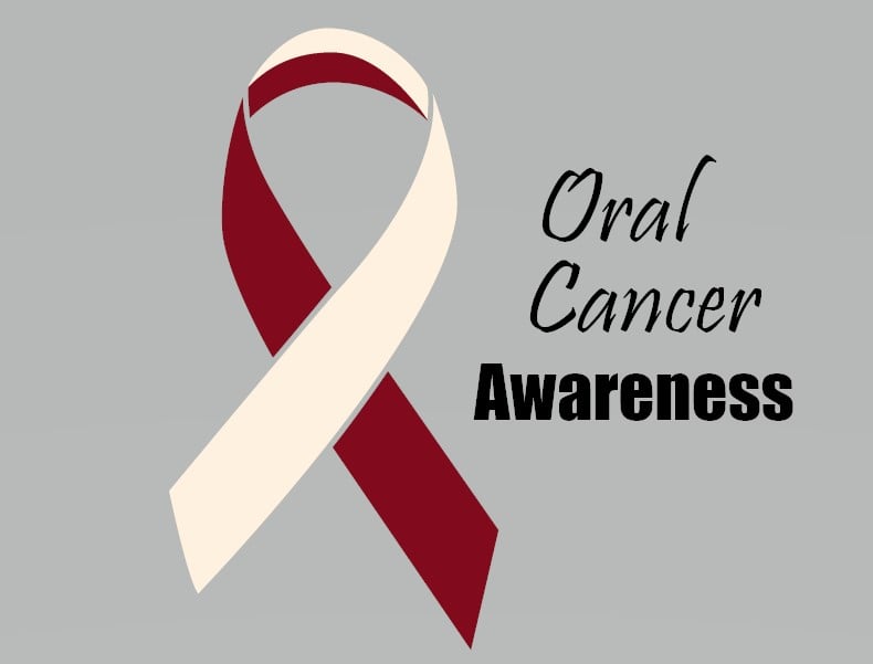 Oral cancer awareness ribbon